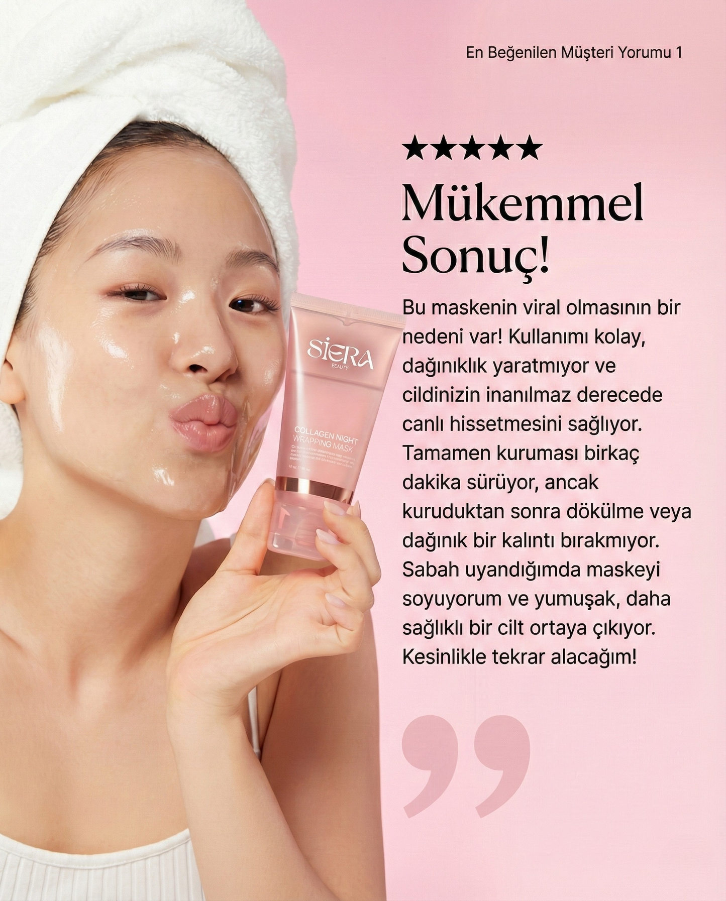 Cam Cilt Etkili Kolajen Gece Maskesi