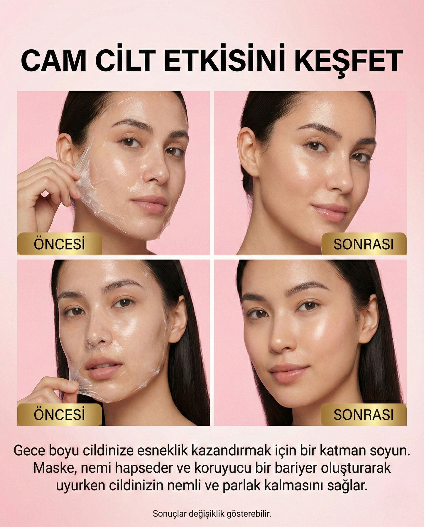 Cam Cilt Etkili Kolajen Gece Maskesi