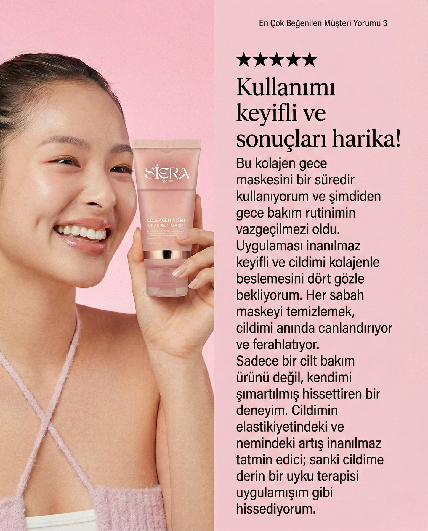 Cam Cilt Etkili Kolajen Gece Maskesi