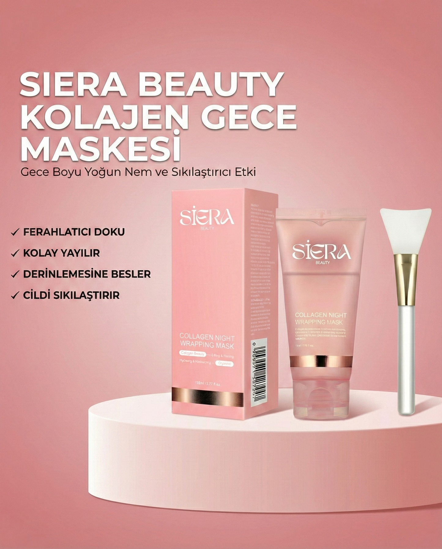 Cam Cilt Etkili Kolajen Gece Maskesi